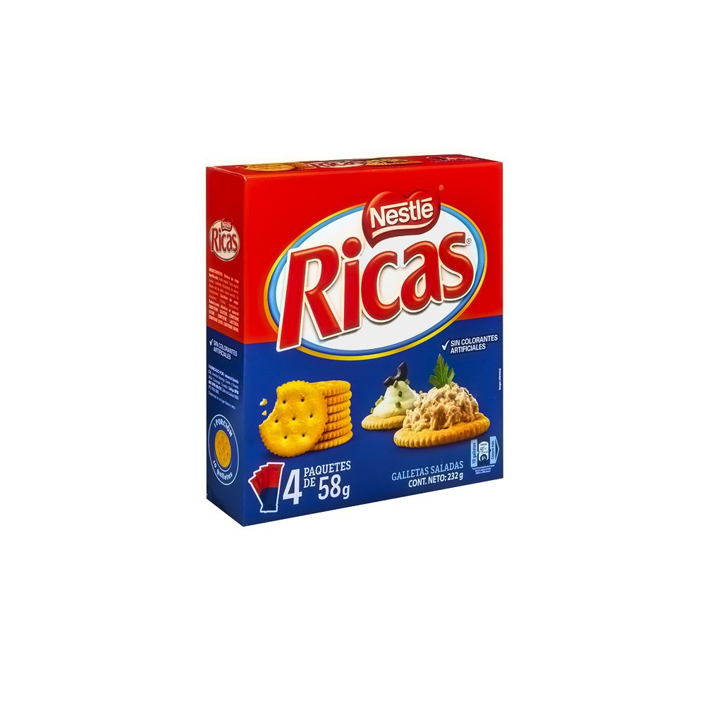 GALLETAS RICAS 232 G (4 X 58 G)