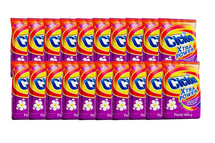 DETERGENTE POLVO FLORAL CICLON XTRA POWER CAJA (20 X 600 G)
