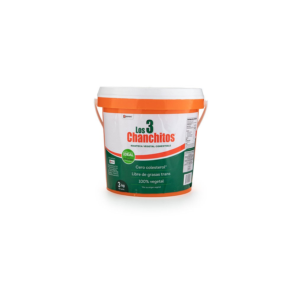 MANTECA VEGETAL 3 CHANCHITOS BALDE 3 KG
