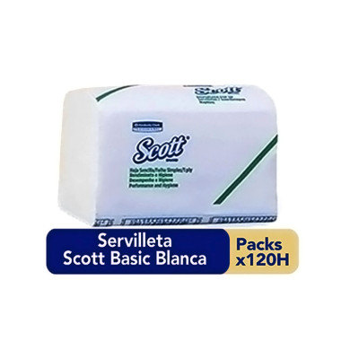 SERVILLETA DISPENSADA HOJA SENCILLA SCOTT ECONOMICA X 120H (30209601)