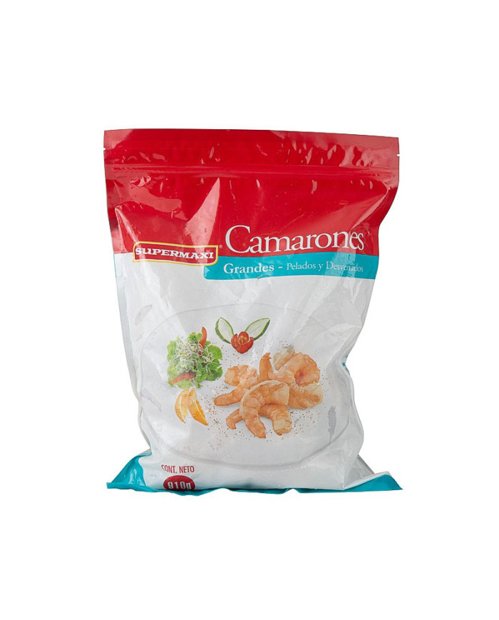 CAMARON GRANDE SIN CASCARA DESVENADO CONGELADO SUPERMAXI 910 G