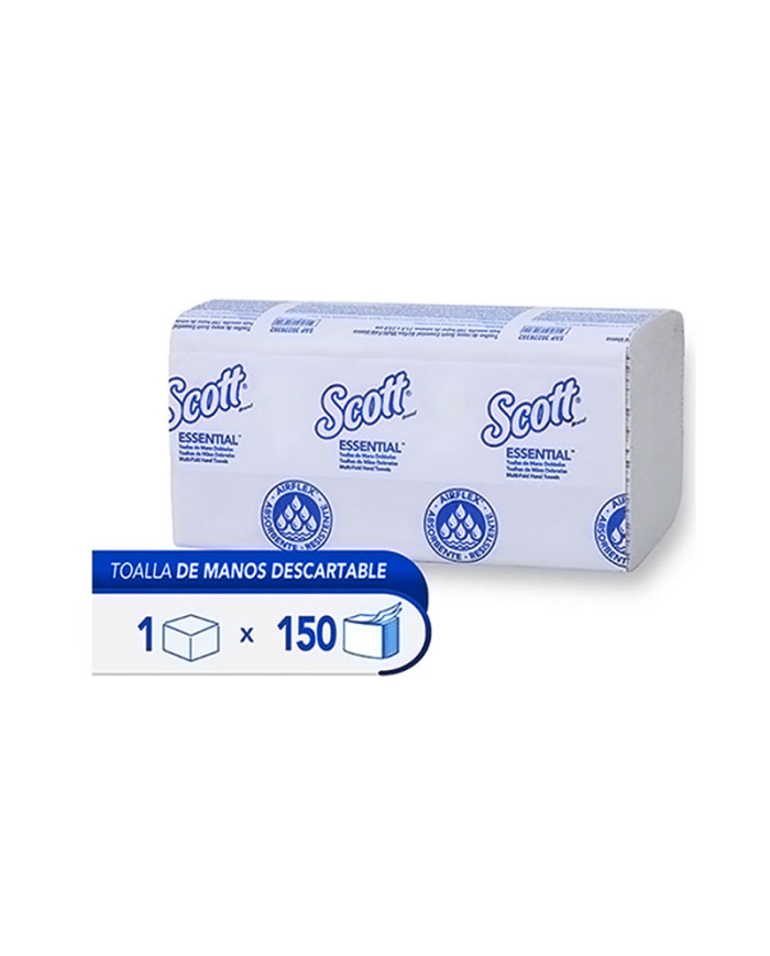 PAPEL TOALLA DE MANOS HOJA SENCILLA INTERFOLIADA SCOTT ESSENTIAL X 150 (30228392)