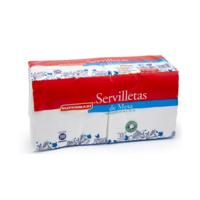 SERVILLETA CLASICA SUPERMAXI (28 CM X 28 CM) (X 200)