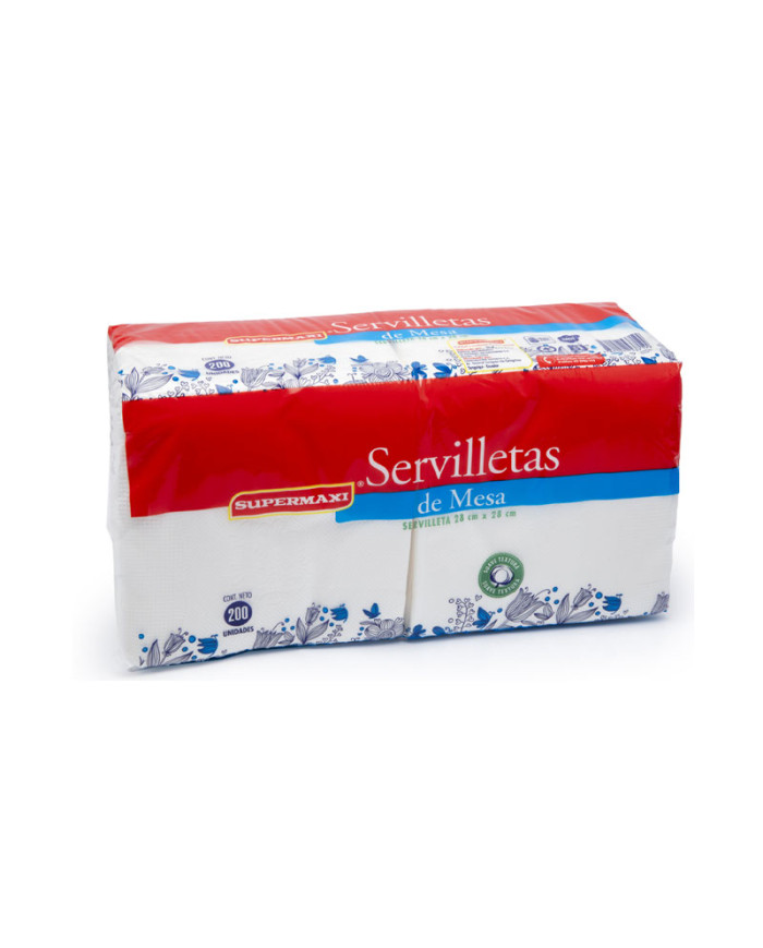 SERVILLETA CLASICA SUPERMAXI (28 CM X 28 CM) (X 200)