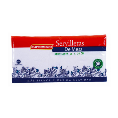 SERVILLETA FAMILIAR SUPERMAXI (28 X 28 CM) (X 350 UND)