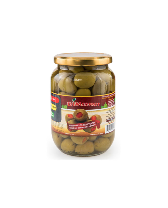 ACEITUNAS VERDES RELLENAS DIMCOFRUT 500 G