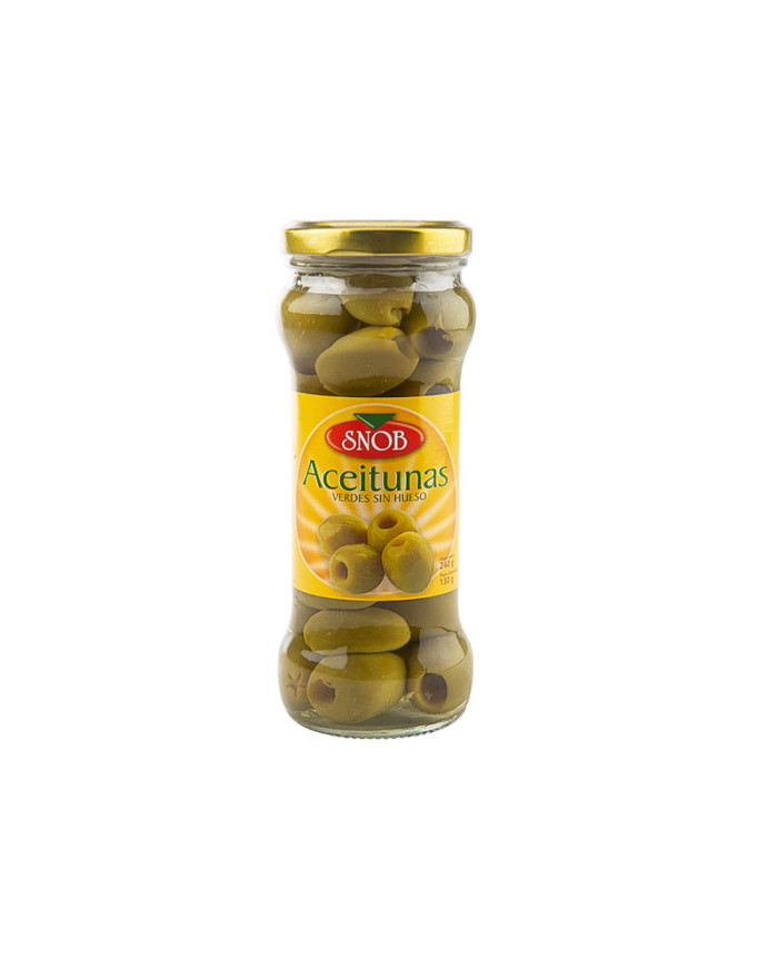 ACEITUNAS VERDES SIN HUESO SNOB 240 G