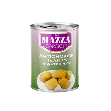 CORAZONES DE ALCACHOFA EN AGUA 5/7 LATA MAZZA 400 G