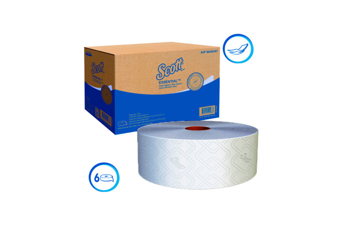 PAPEL HIGIÉNICO SCOTT ESSENTIAL D/H FLUJO CENTRAL PACK (6 X 320 MTS) (30245397)