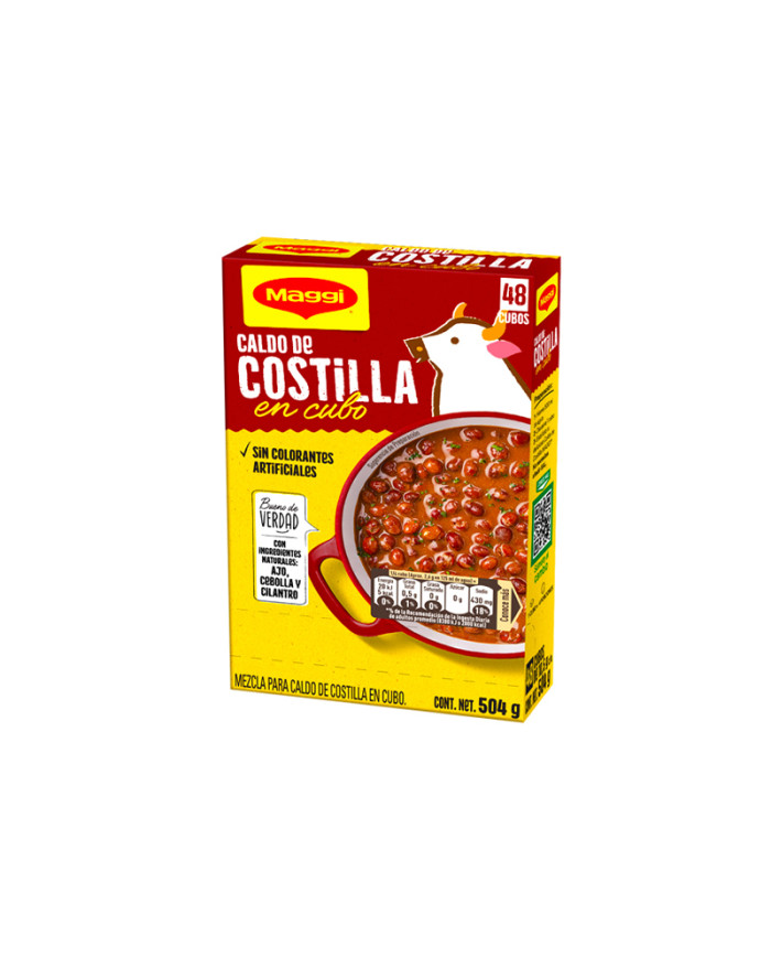 CALDO DE COSTILLA EN CUBO MAGGI 504 G (48 X 10.5 G)