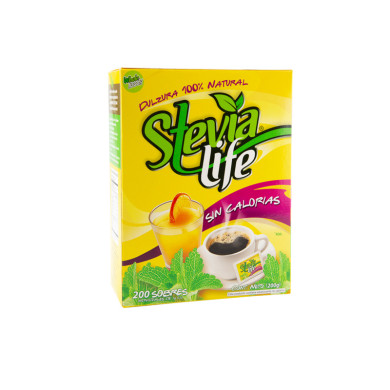 ENDULZANTE EN POLVO STEVIA LIFE 200 G (200 X 1 G)