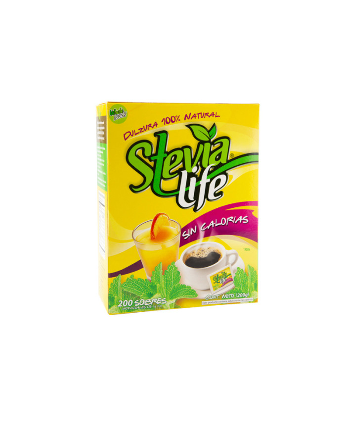 ENDULZANTE EN POLVO STEVIA LIFE 200 G (200 X 1 G)