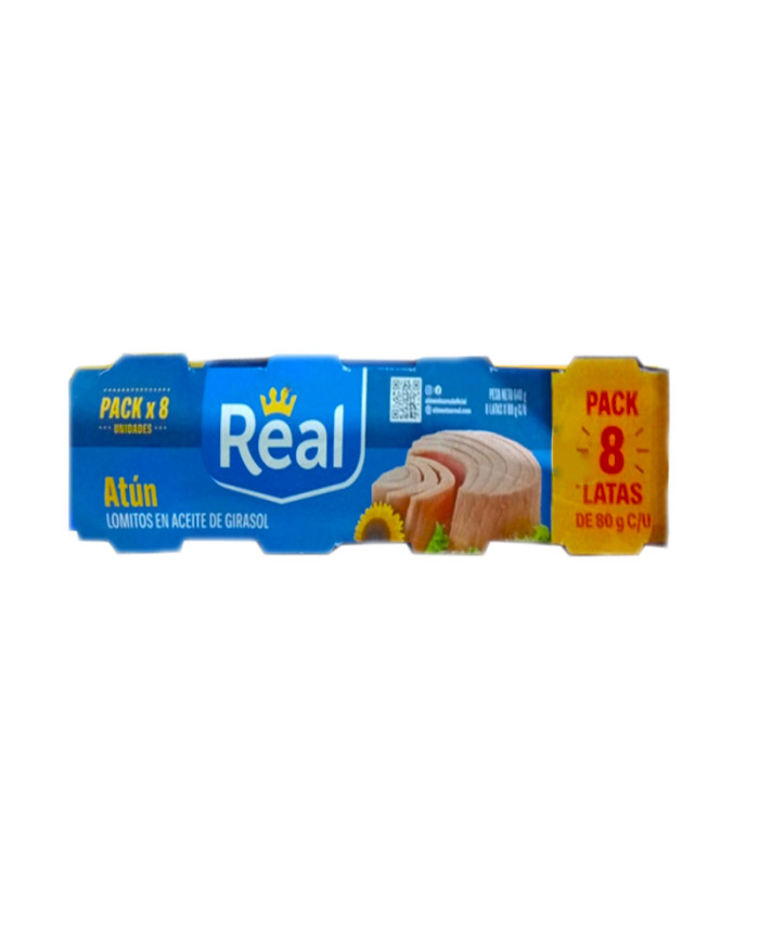 ATUN ACEITE DE GIRASOL REAL ABRE FACIL 640 G (8 X 80 G)