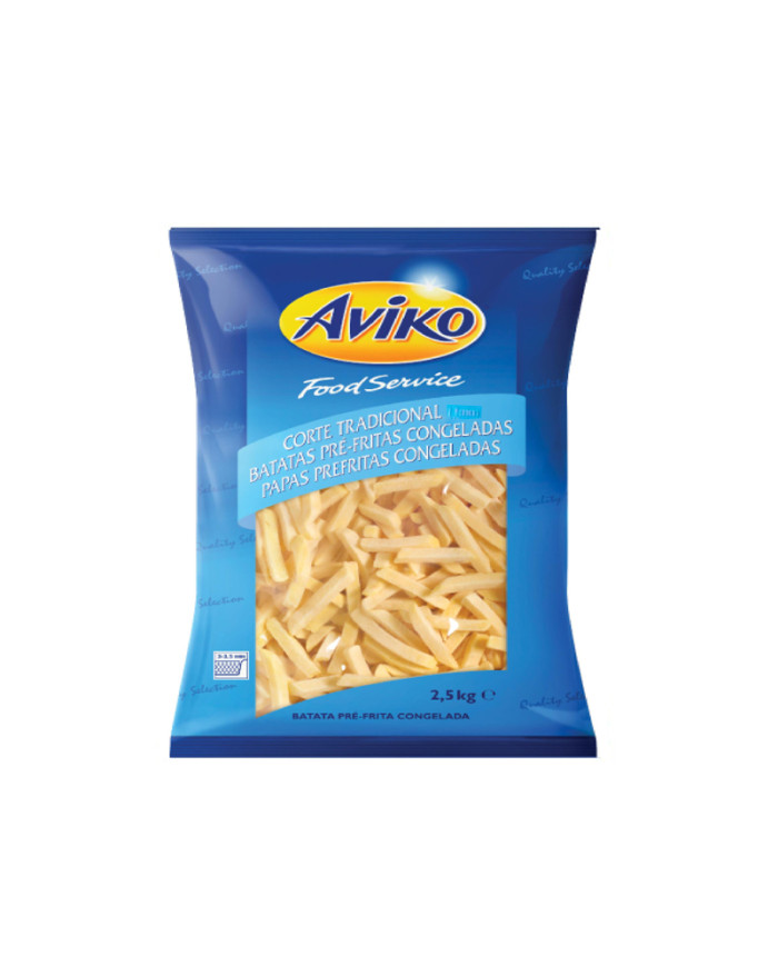 PAPAS FRITAS PRECOCIDAS LISAS ULTRACONGELADAS AVIKO 2.5 KG (CALIBRE 11MM) CAJA (4 X 2.5 KG)