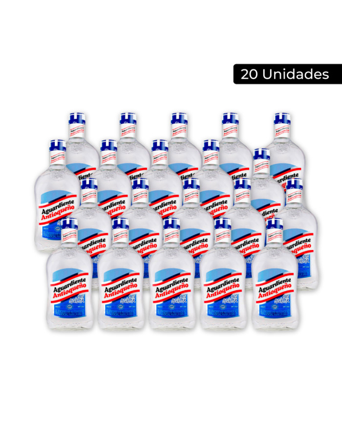 AGUARDIENTE ANTIOQUEÑO SIN AZUCAR CAJA (20 X 750 ML)