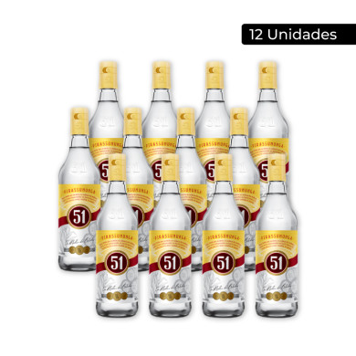 AGUARDIENTE CACHACA 51 PIRASSUNUNGA CAJA (12 X 965 ML)