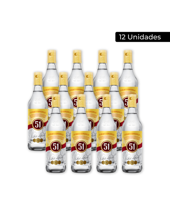 AGUARDIENTE CACHACA 51 PIRASSUNUNGA CAJA (12 X 965 ML)