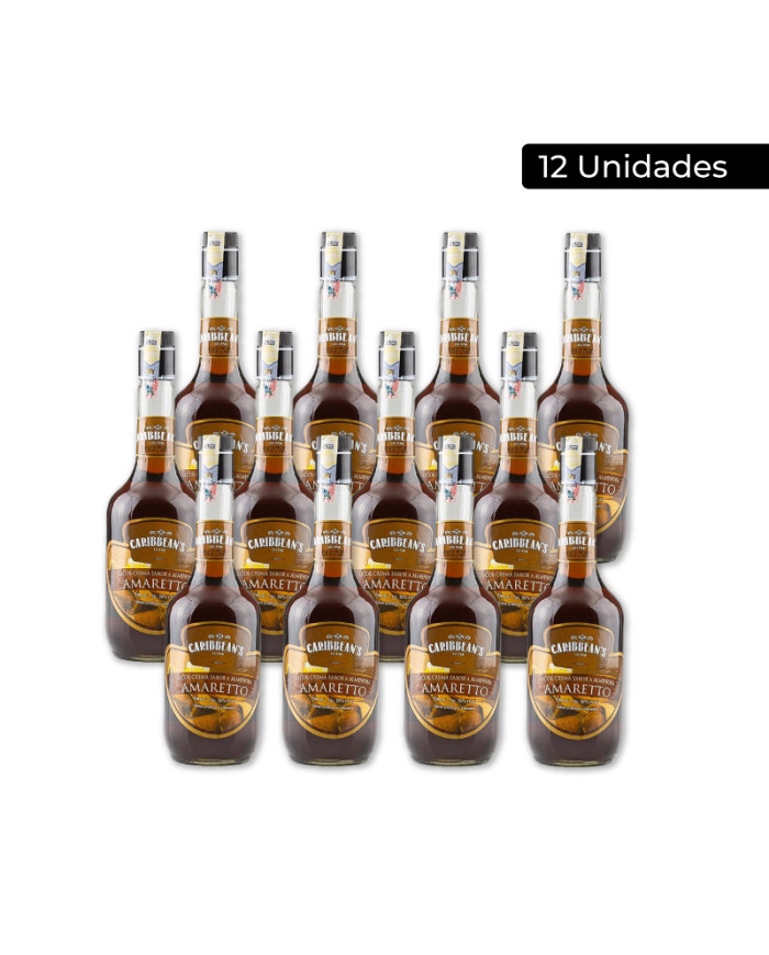 LICOR CREMA ALMENDRA AMARETTO CARIBBEANS CAJA (12 X 750 ML)