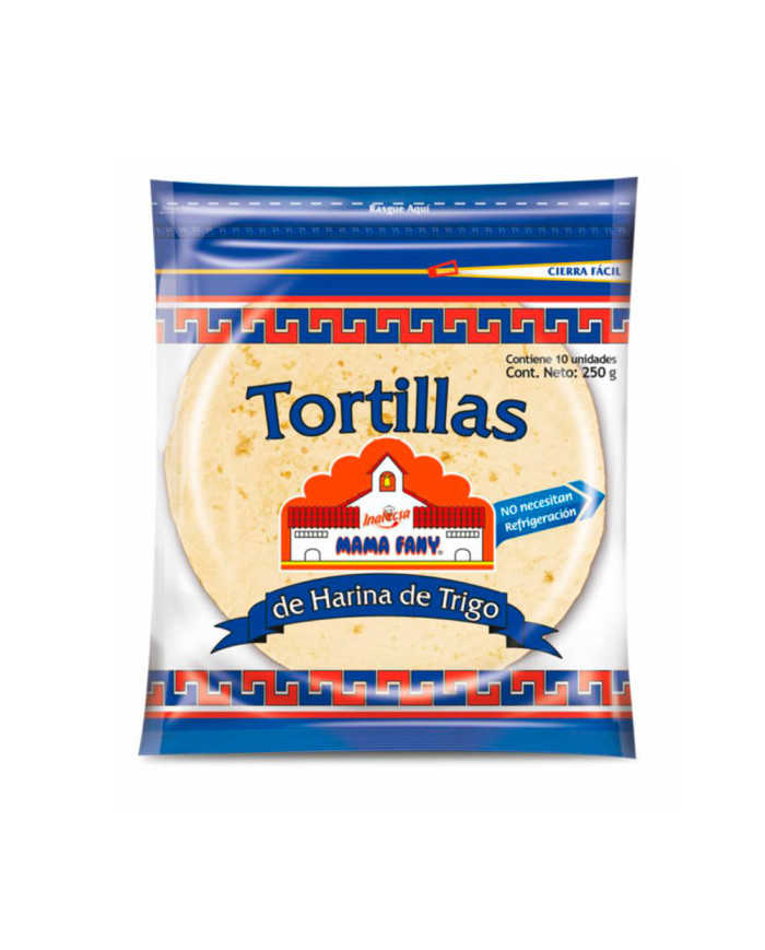 TORTILLAS DE HARINA DE TRIGO MAMA FANNY 250 GR