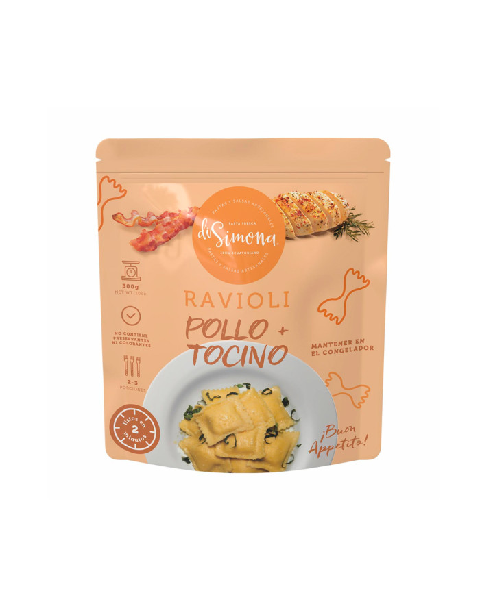 RAVIOLI CONGELADO DE POLLO Y TOCINO DI SIMONA PASTAS 300 GR
