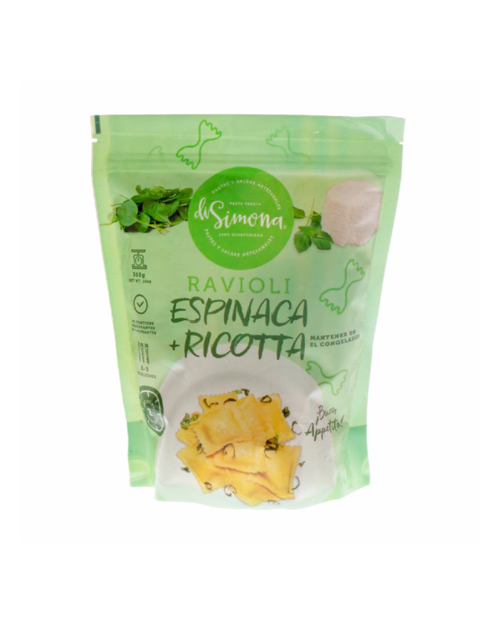 RAVIOLI CONGELADO DE ESPINACA Y RICOTTA DI SIMONA PASTAS 300 GR