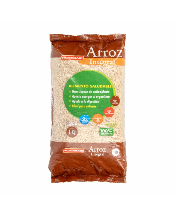 ARROZ INTEGRAL NATURAL SIN GLUTEN SUPERMAXI 1 KG