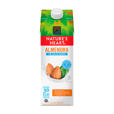 BEBIDA DE ALMENDRAS SIN AZUCAR NATURES HEART 946 ML