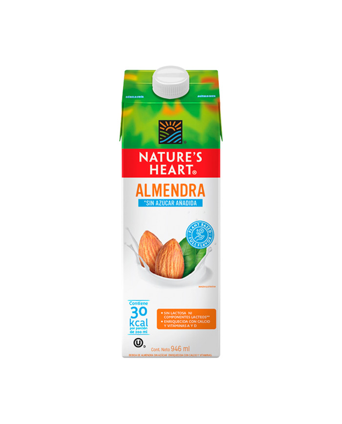 BEBIDA DE ALMENDRAS SIN AZUCAR NATURES HEART 946 ML