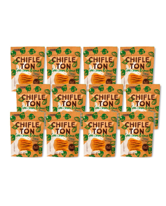 SNACK CHIFLETON SOUR CREAM AND ONION CHIFLE CAJA (12 X 200 G)