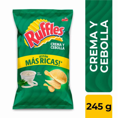 PAPAS RUFFLES CREMA Y CEBOLLA 245 GR