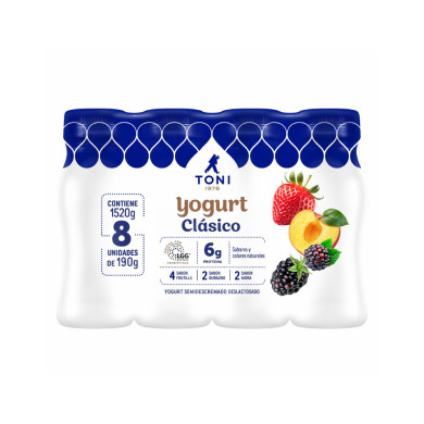 YOGURT SEMIDESCREMADO SURTIDO TONI X6 190 ML