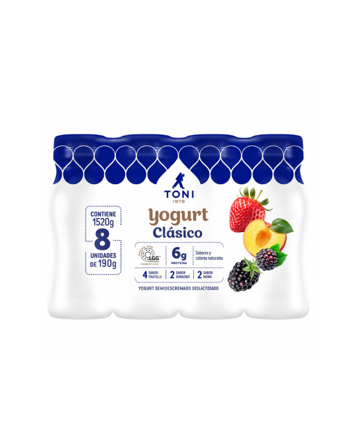 YOGURT SEMIDESCREMADO SURTIDO TONI X6 190 ML YOGURT SEMIDESCREMADO SURTIDO TONI X6 190 ML