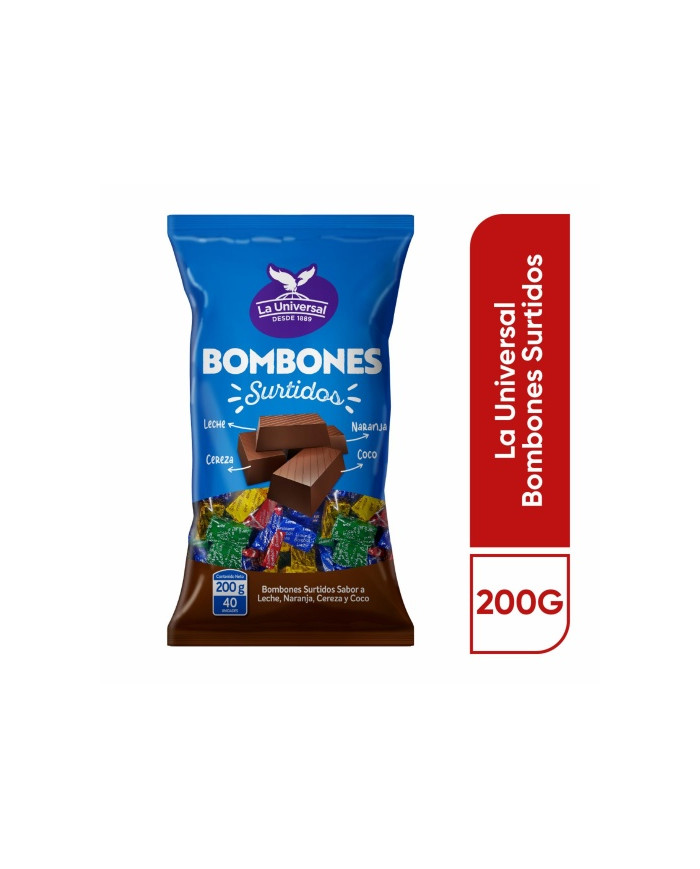 CHOCOLATE BOMBON SURTIDO UNIVERSAL 200 GR CHOCOLATE BOMBON SURTIDO UNIVERSAL 200 GR