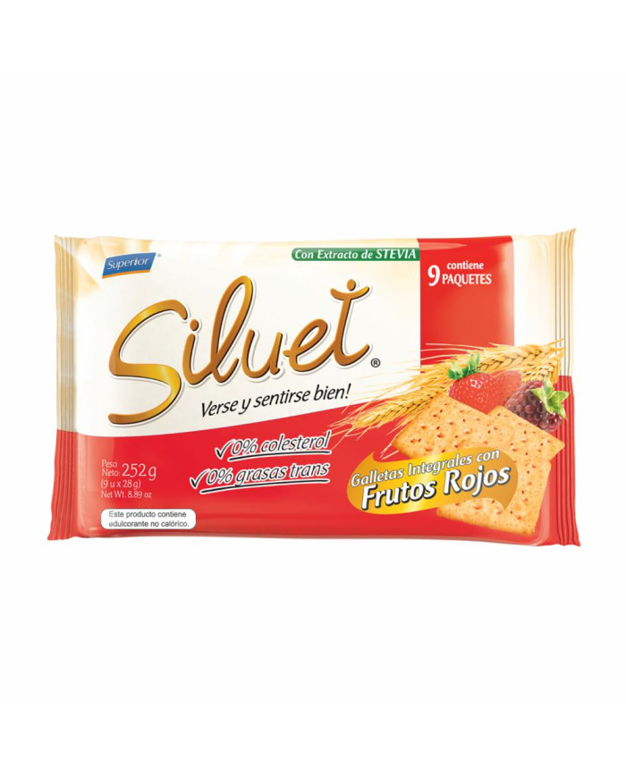 GALLETAS SILUET INT FRUTOS ROJOS 252 G (9 X 28 G)