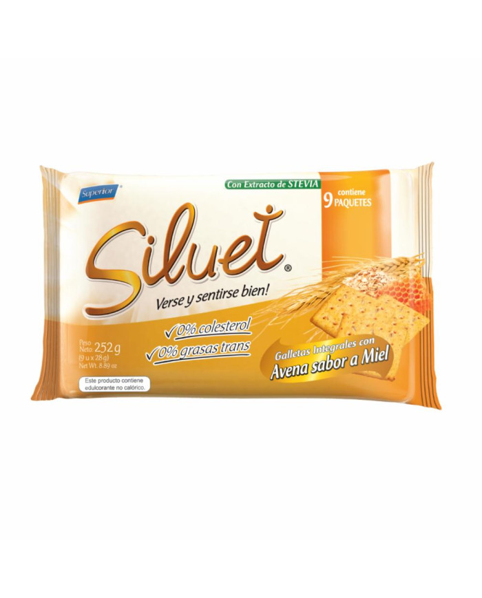 GALLETAS SILUET INT MIEL-AVENA 252 G (9 X 28 G)