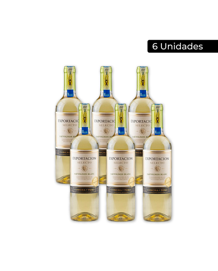 VINO BLANCO SAUVIGNON EXPORTACIÓN SELECTO CONCHA Y TORO CAJA (6 X 750 ML)