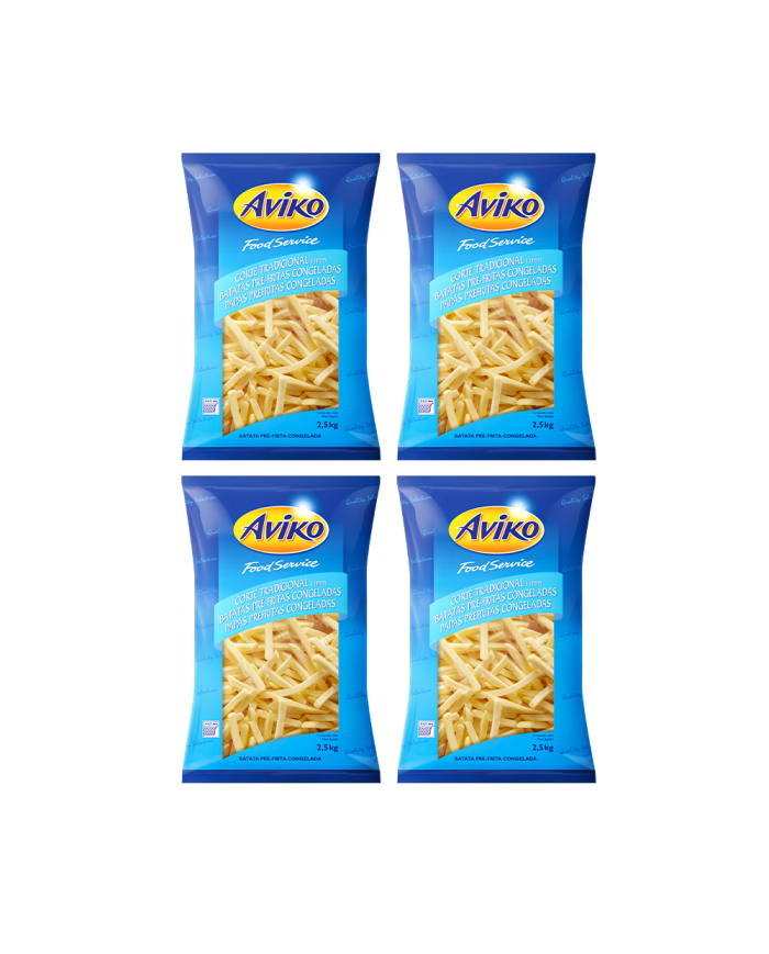 PAPAS FRITAS PRECOCIDAS LISAS ULTRACONGELADAS AVIKO 2.5 KG (CALIBRE 11MM) CAJA (4 X 2.5 KG)