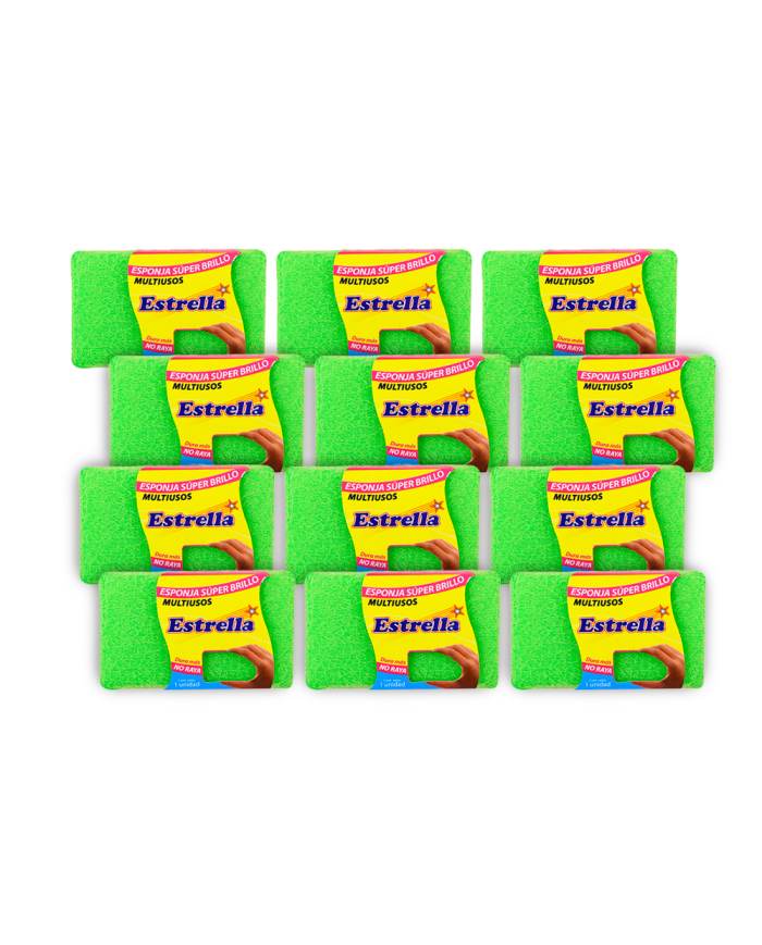 ESPONJA SÚPER BRILLO MULTIUSOS ESTRELLA CAJA (X 12)