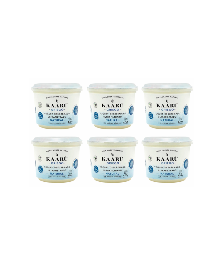 YOGURT GRIEGO NATURAL KAARU CAJA (6 X 470 G)