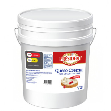 QUESO CREMA PRESIDENT BALDE 4 KILOS