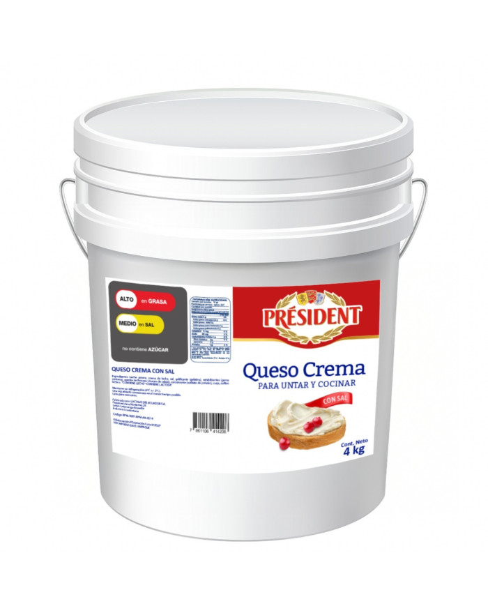 QUESO CREMA PRESIDENT BALDE 4 KILOS