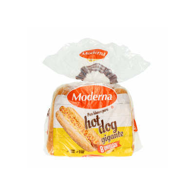 PAN BLANCO HOT DOG GIGANTE MODERNA 600 G