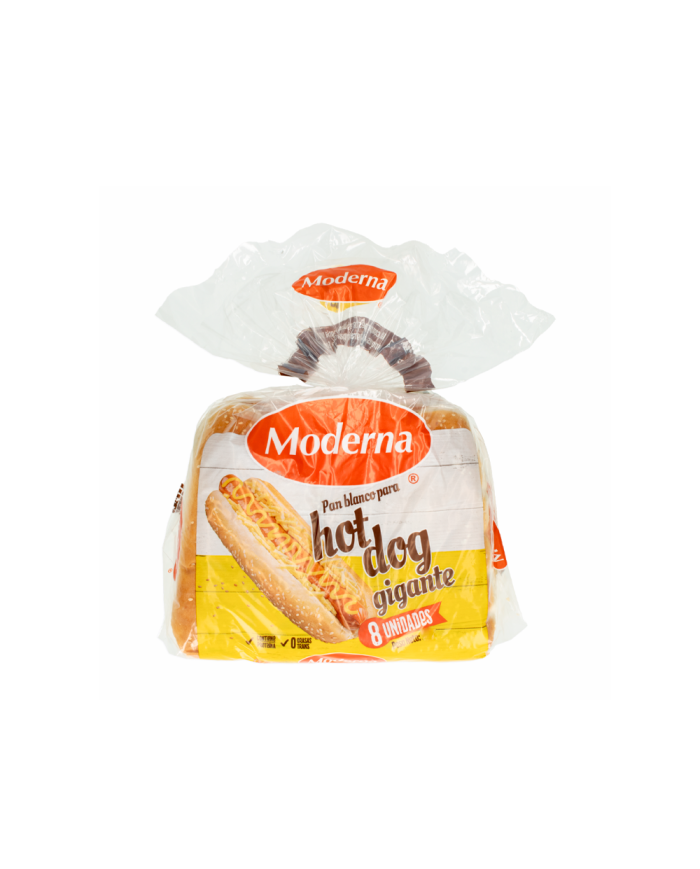 PAN BLANCO HOT DOG GIGANTE MODERNA 600 G