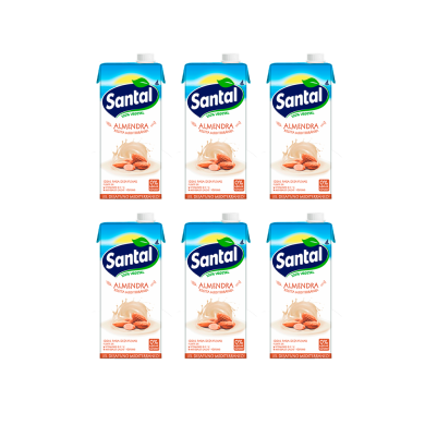 BEBIDA DE ALMENDRA SANTAL UHT CAJA ( 6 X 1 LT)