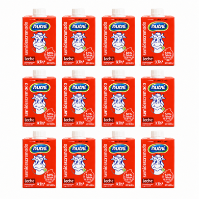 NUTRI LECHE SEMIDESCREMADA CAJA (12 X 500 ML)