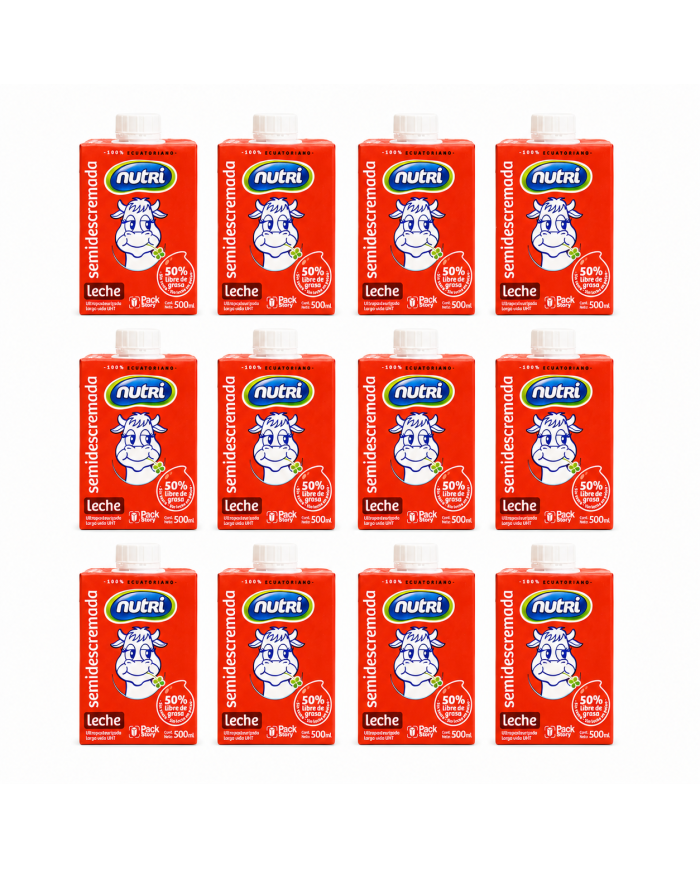 NUTRI LECHE SEMIDESCREMADA CAJA (12 X 500 ML)