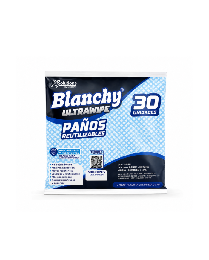 PAÑO DE LIMPIEZA REUTILIZABLE BLANCHI AZUL X30