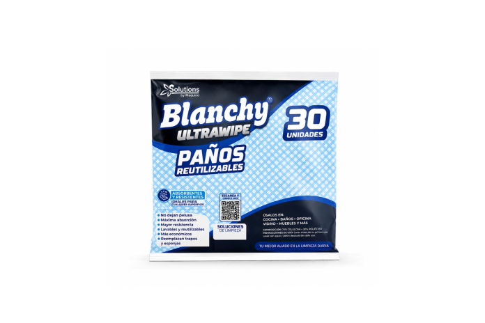 PAÑO DE LIMPIEZA REUTILIZABLE BLANCHI AZUL X30
